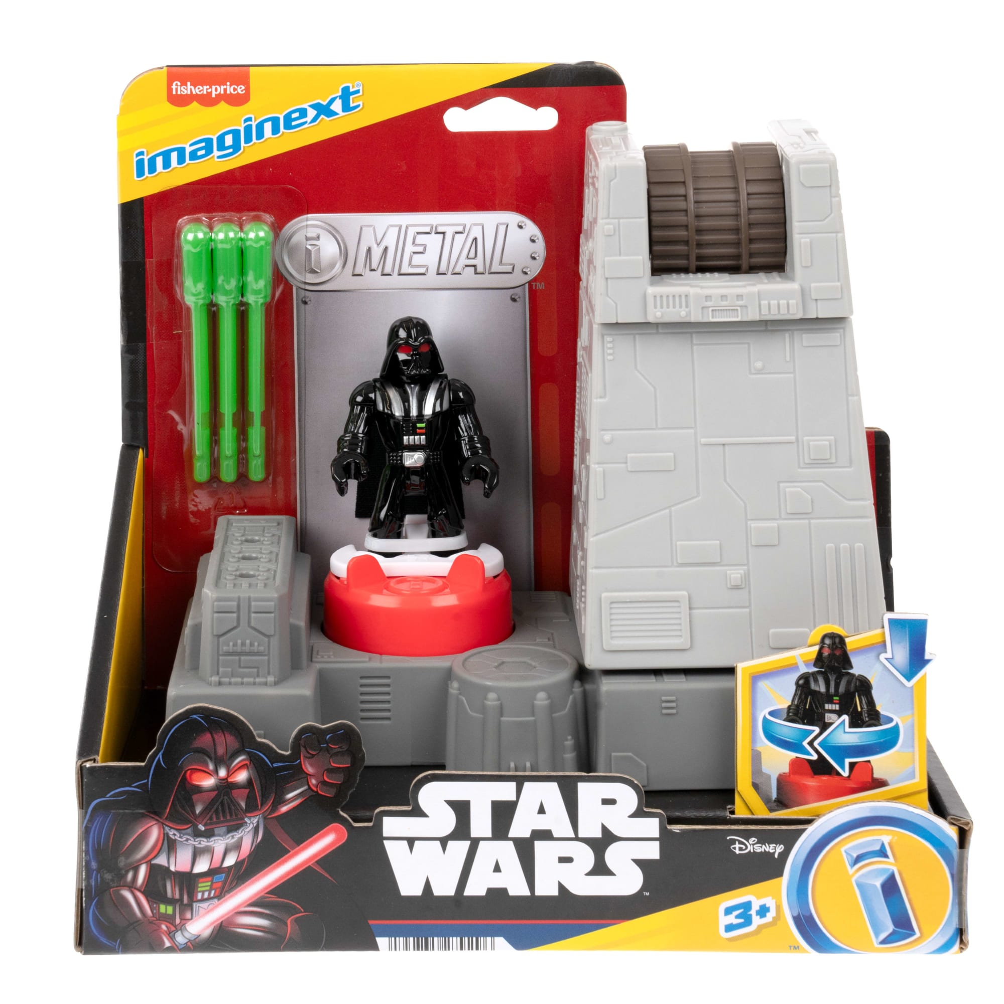 Imaginext Star Wars Death Star Turret Toy Cannon With Darth Vader Diecast Character Key