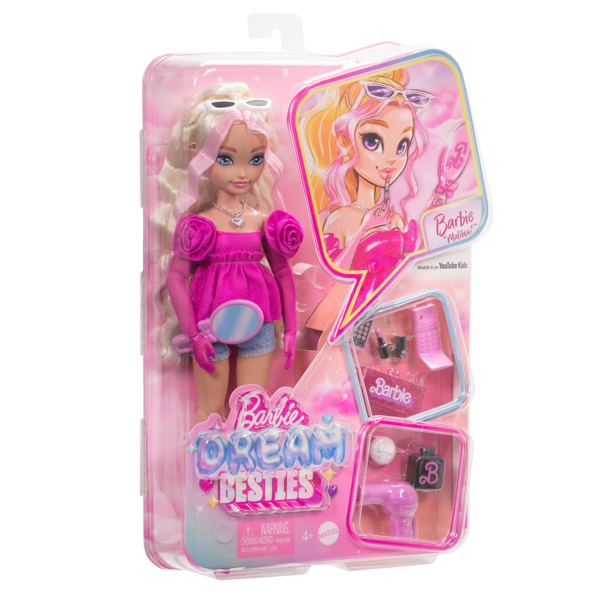 Barbie-Équipe de Rêve Malibu-Poupée et 8Accessoires