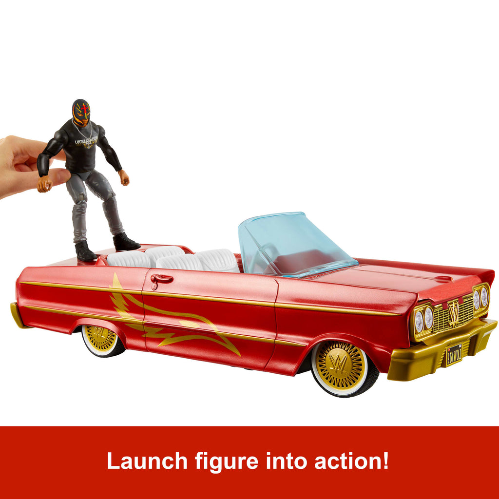 WWE Lucha Low Rider Vehicle Set With Rey Mysterio Main Event Action Figure & Toy Car