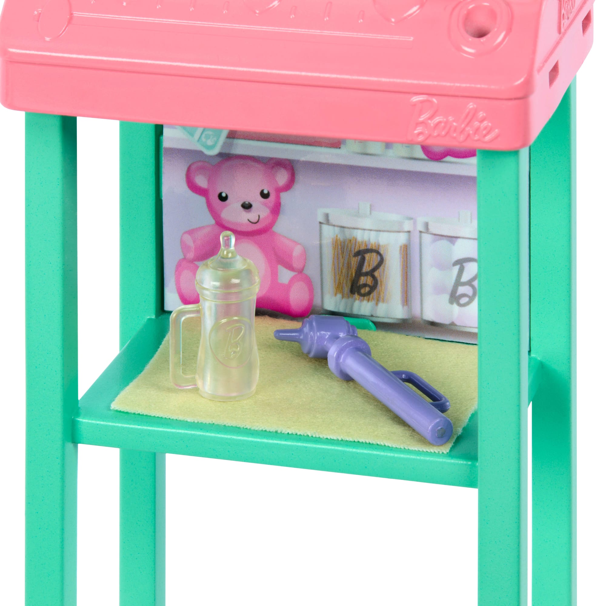 Poupée Barbie Pédiatre Avec Poupée Mode Blonde, 1Poupée Bébé, Meubles et Accessoires