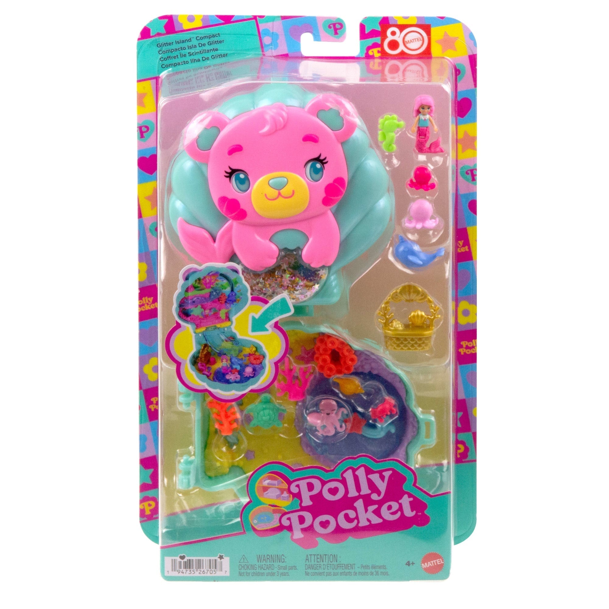 Polly Pocket Conjunto de Brinquedo Compacto Ilha de Glitter