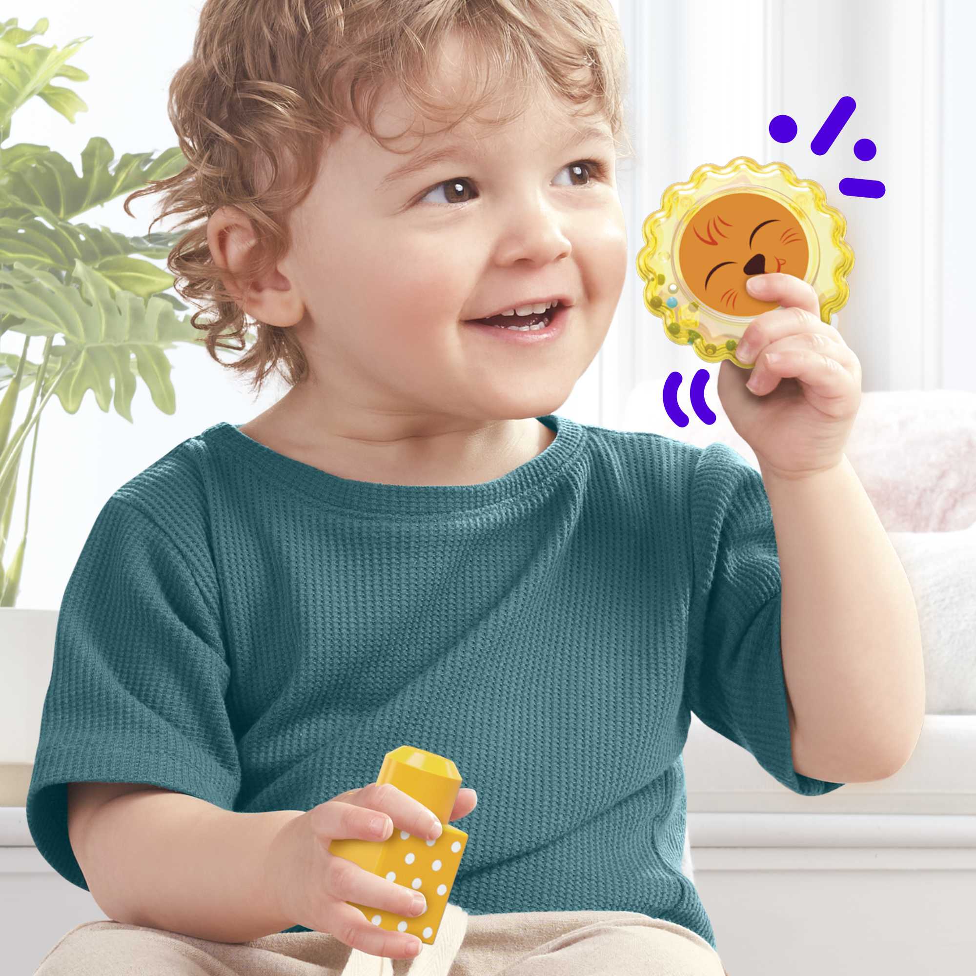 MEGA Bloks Rock N Rattle Safari Sensory Building Toys For Toddlers 1-3 (15 Pcs)