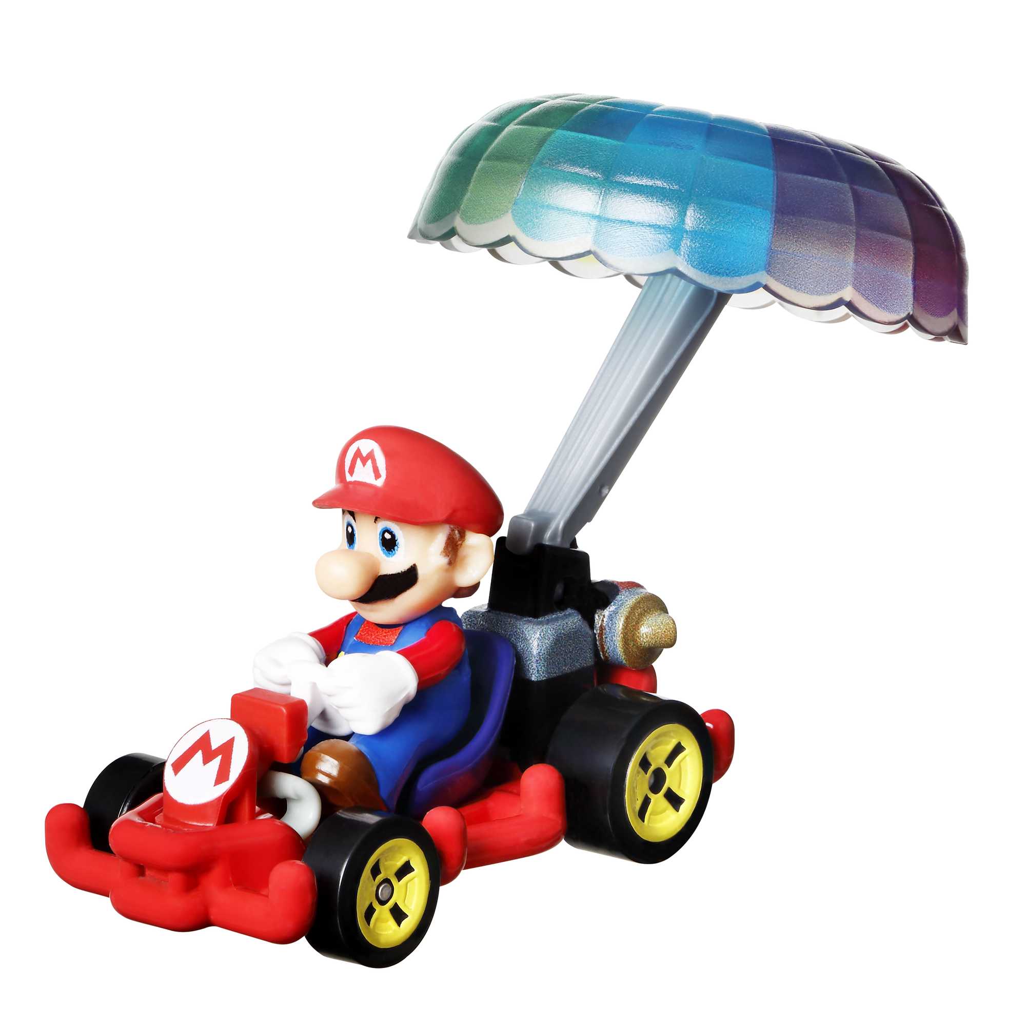 Hot Wheels Mario Kart Vehículo de Juguete Mario Pipe Frame con Paracaídas