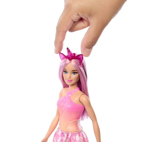 Barbie Fantasía Muñeca Unicornio Falda de Ensueño Rosa