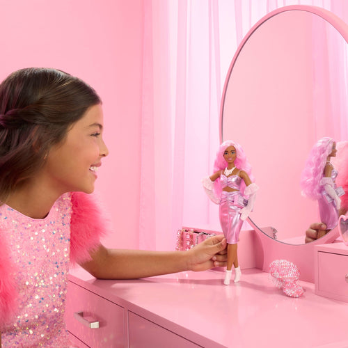 Barbie  Style de Luxe  Poupée 1, Robe Barbiecore, Cheveux Roses