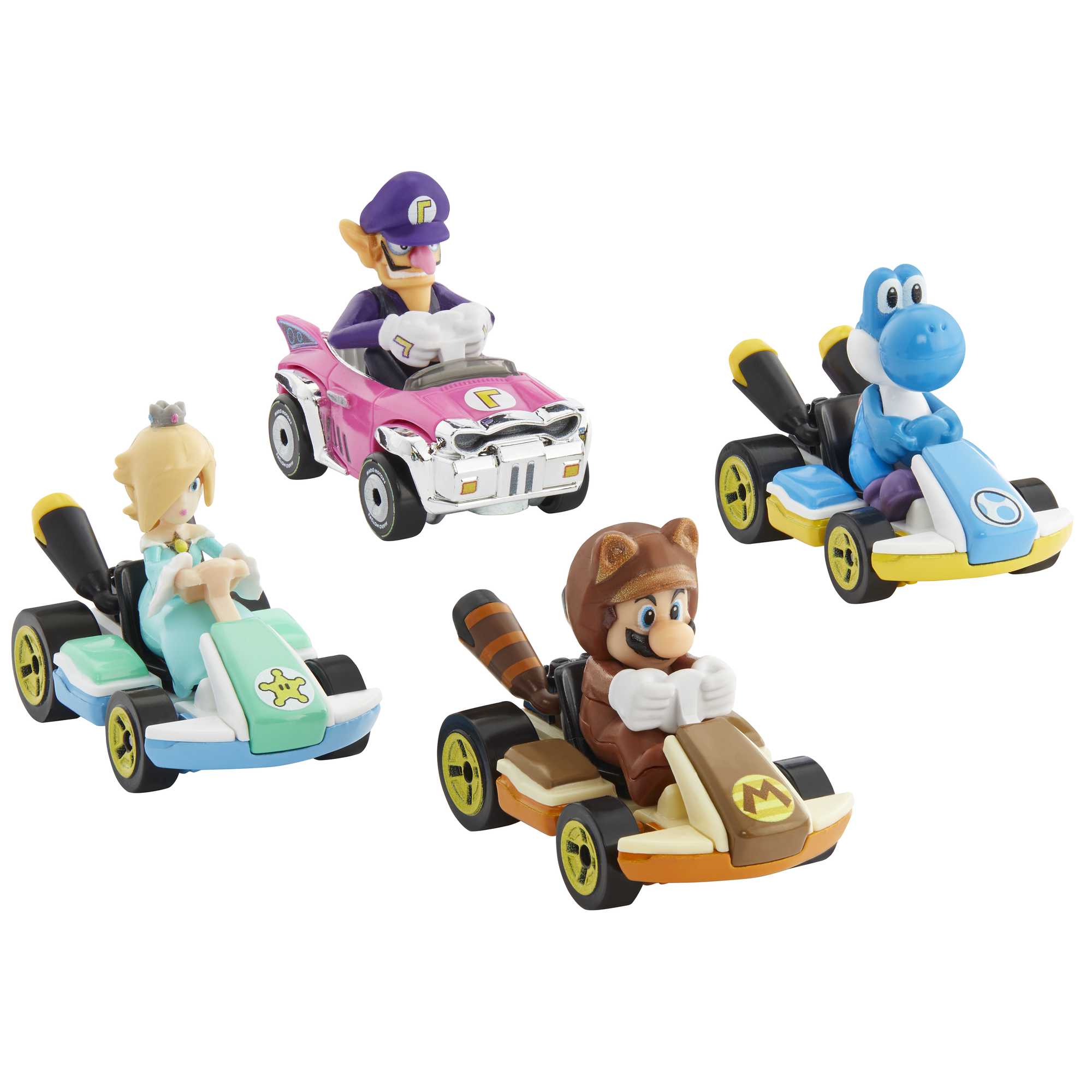 Hot Wheels Mario Kart Veículo de Brinquedo Kart Padrão Yoshi Azul Claro