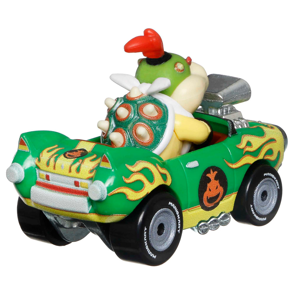 Hot Wheels Mario Kart Veículo de Brinquedo Bowser Jr Flame Flyer