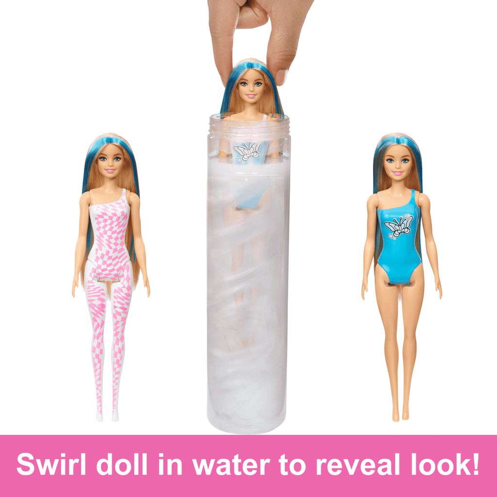 Barbie Color Reveal Groovy-Themed Series Doll & Accessories With 6 Surprises, Color-Change Bodice