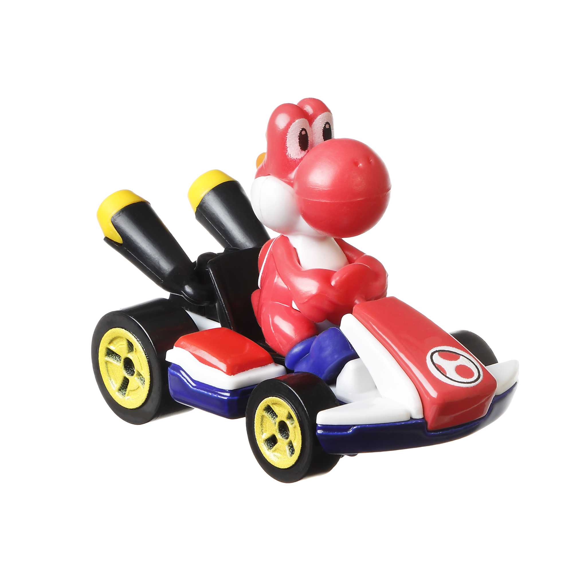 Hot Wheels Mario Kart Veículo de Brinquedo Kart Padrão Yoshi Vermelho